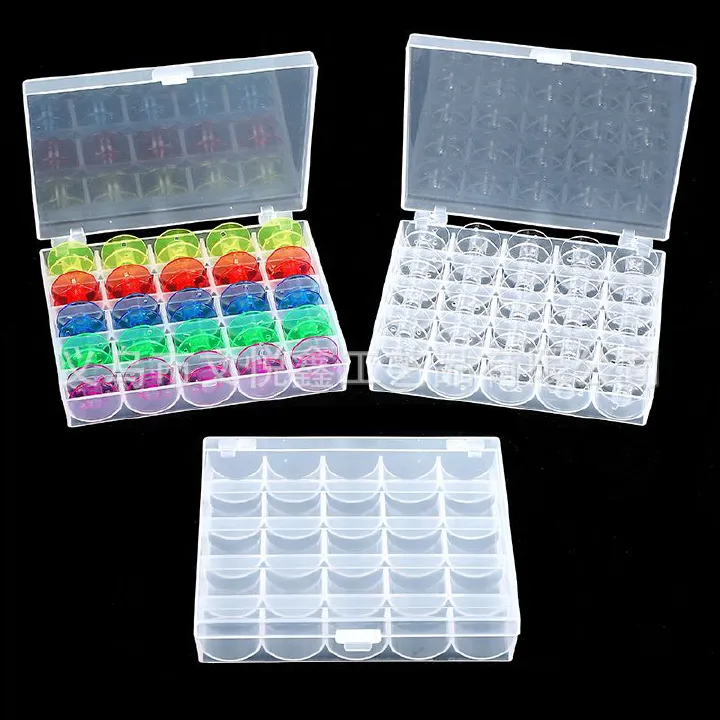 Cross-border best-selling shuttle core storage box, transparent plastic box, household sewing machine universal shuttle core lock core spool wholesale