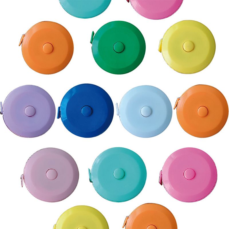 Flexible tape measure in stock, telescopic mini clothing measuring tape, 1.5-meter round clothing color plastic tape measure, measuring leather tape measure wholesale