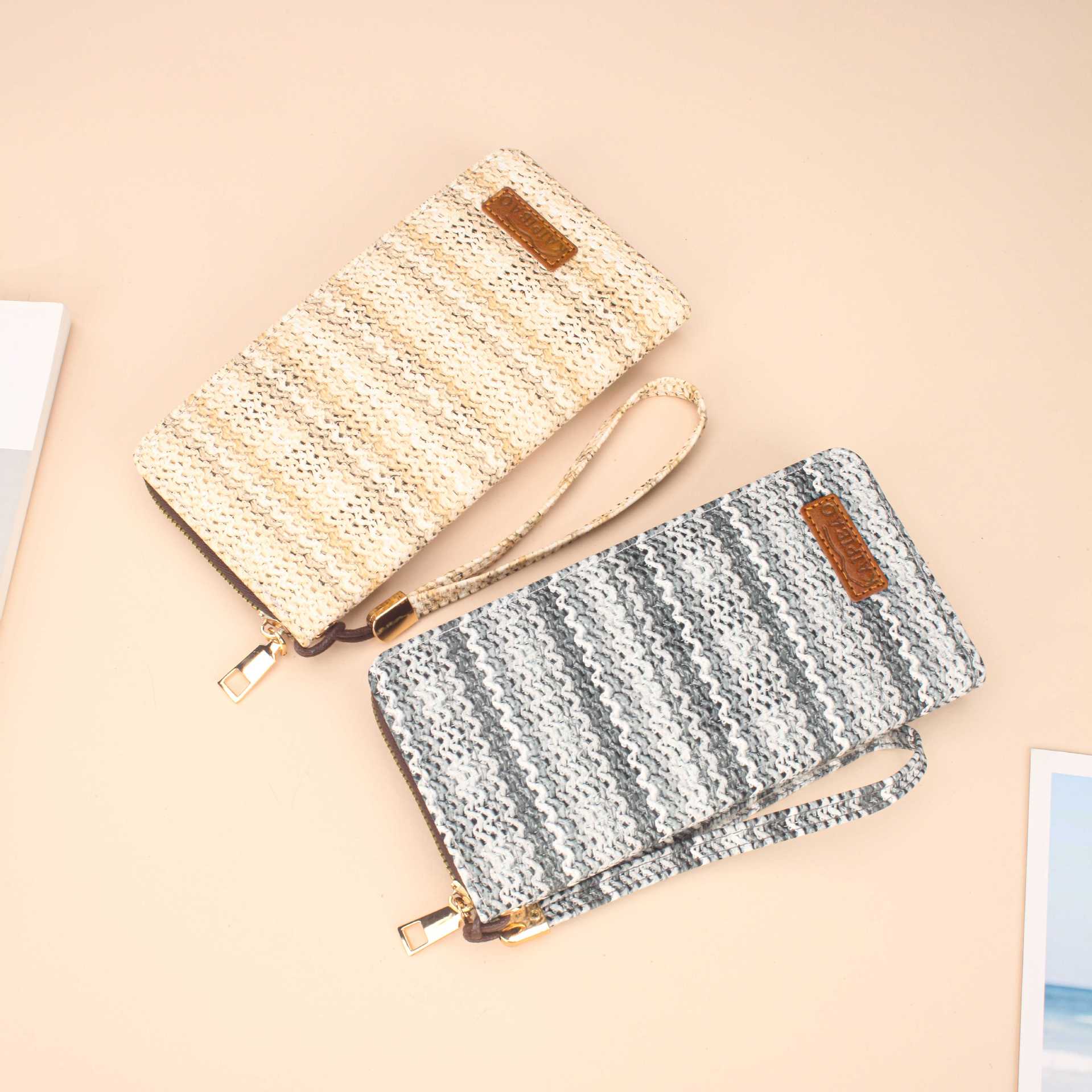 New ladies' wallet zipper bracelet bags: Simple square bag, fashionable single-handle clutch