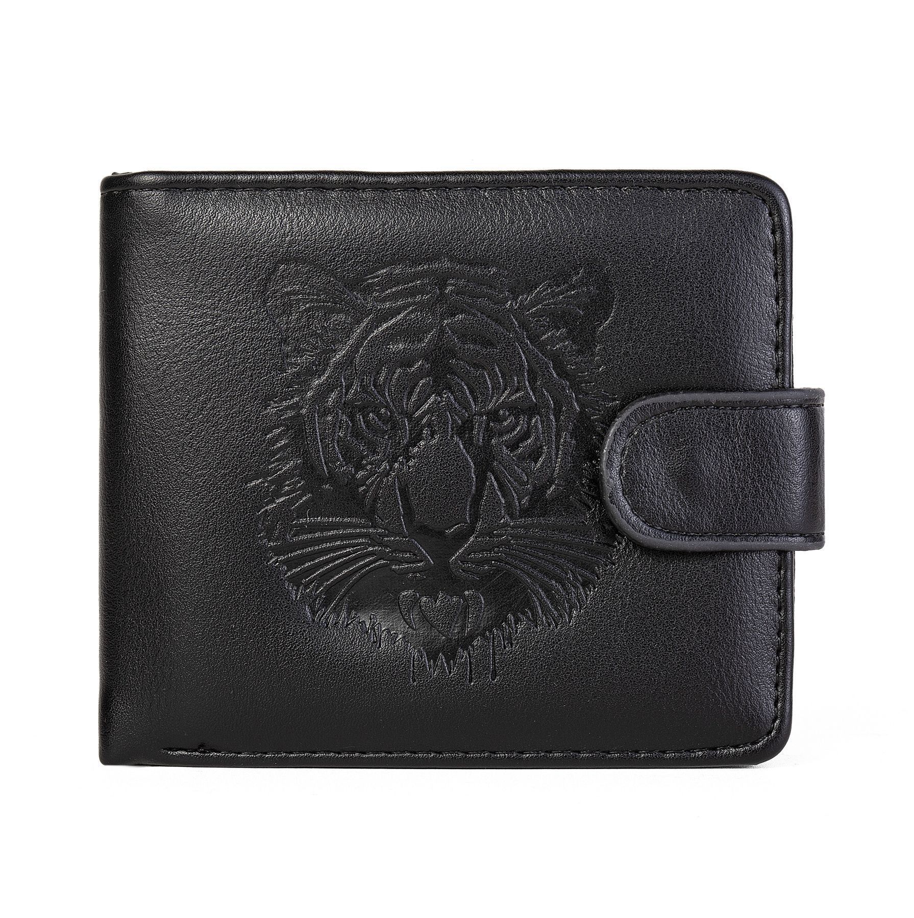 Cross-border new supply men's wallet, short and horizontal style, personalized and creative coin wallet, multi-slot tower buckle card bag for men