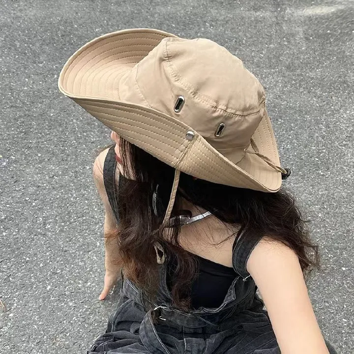 Western cowboy hat, fisherman hat, women's hiking sun protection hat, outdoor camping sunshade hat, men's hiking fishing hat