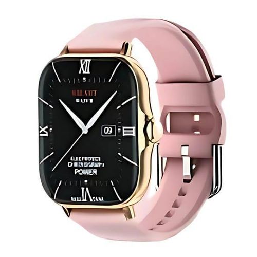 A58 Plus Smartwatch Set Pink Gold with Full Touch Display, Bluetooth Calling, Fitness & Health Tracking, Multiple Stylish Straps, Waterproof Smart Watch for Women — Compat + FREE DELIVERY TO YOU TODAY