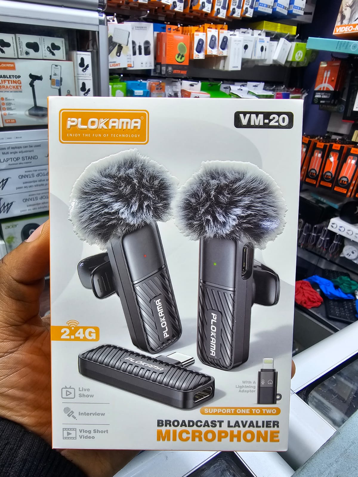 PLOKAMA  VM20 Dual Wireless Microphone – High-Quality Audio For Vlogs & Interviews + FREE DELIVERY TODAY