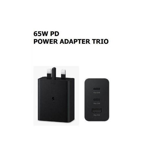 Samsung (3 in 1)Trio)65 Watt 25 Watts 15 Watts Multi Port (Trio) Fast Charging Adapter Compatible With All Devices