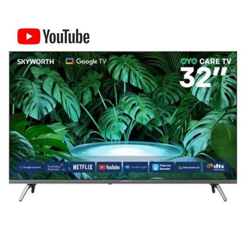 Skyworth 32" Inch Frameless Bluetooth Enabled Smart Android 11.0 Google TV Inbuilt Decoder Netflix Youtube App Store (1 Year Warranty)