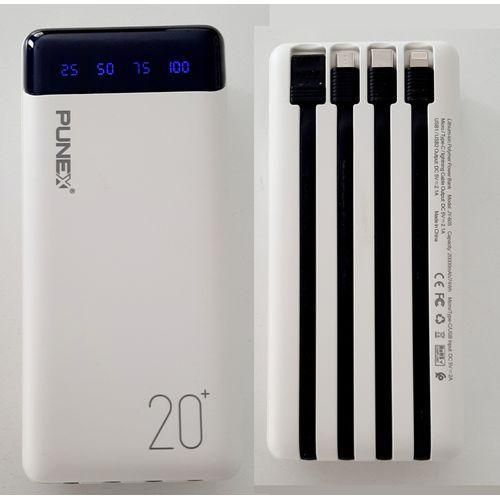 Punex Tough Power Bank 20000mAH-1TYPE C+2 USB Port- White + EASY DELIVERY TO YOUR DOORSTEP TODAY