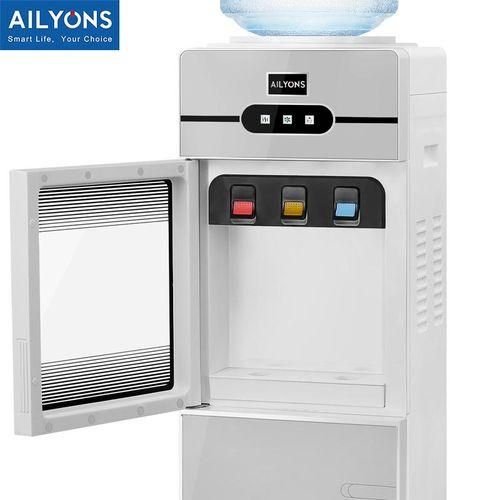 AILYONS 3 Taps Hot, Normal And Cold Water Dispenser With a secure taps door - Energy Efficient - silver