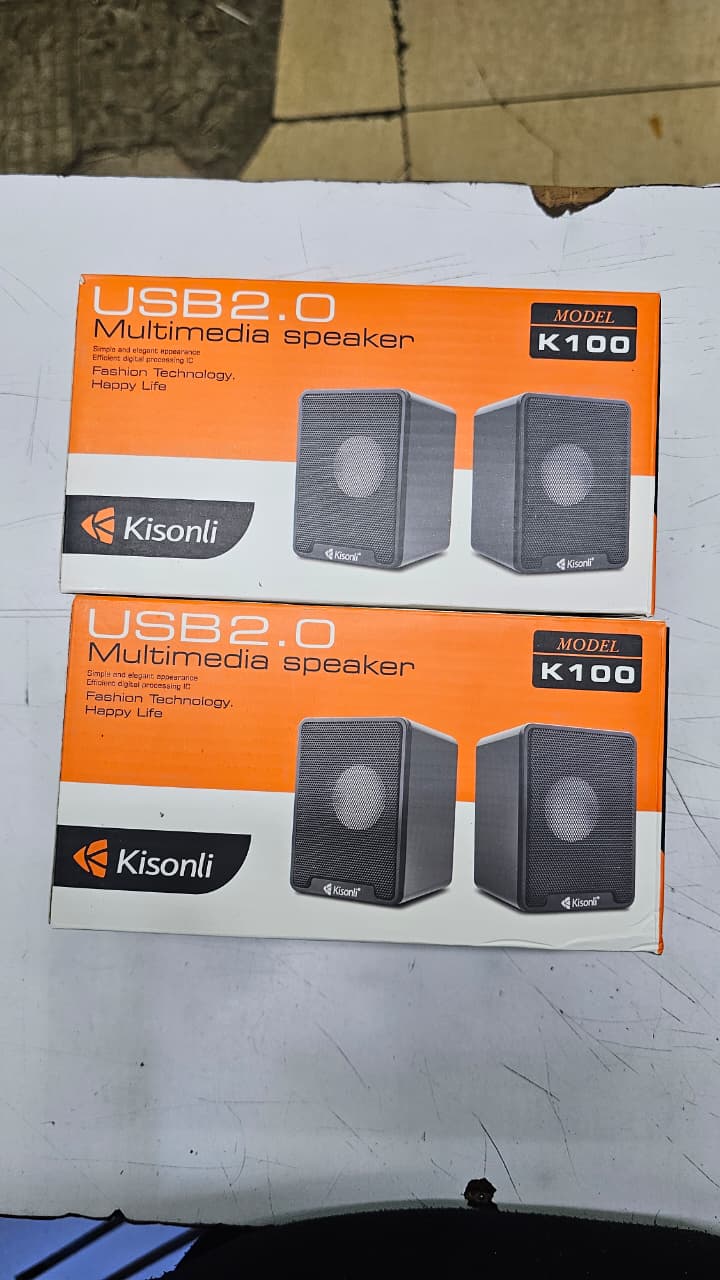 Kisonli K100 Mini RGB Light Laptop Speakers – USB Powered Stereo Speakers With Colorful RGB Lighting For Laptop, PC, Desktop – Compact Design, Crystal Clear Sound