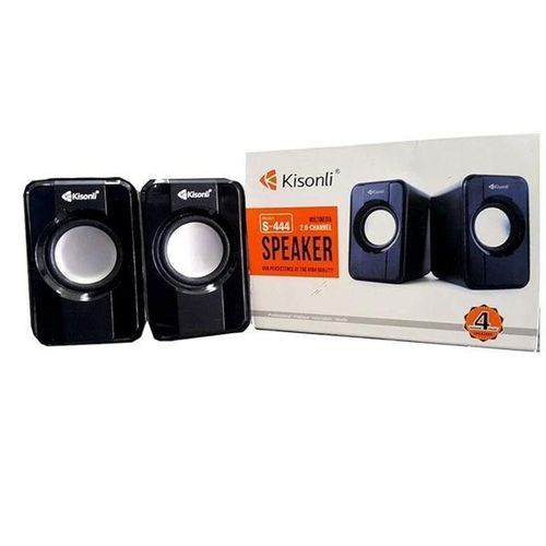 Kisonli S-444 Wired Stereo Speakers – Compact Desktop Audio With USB & AUX