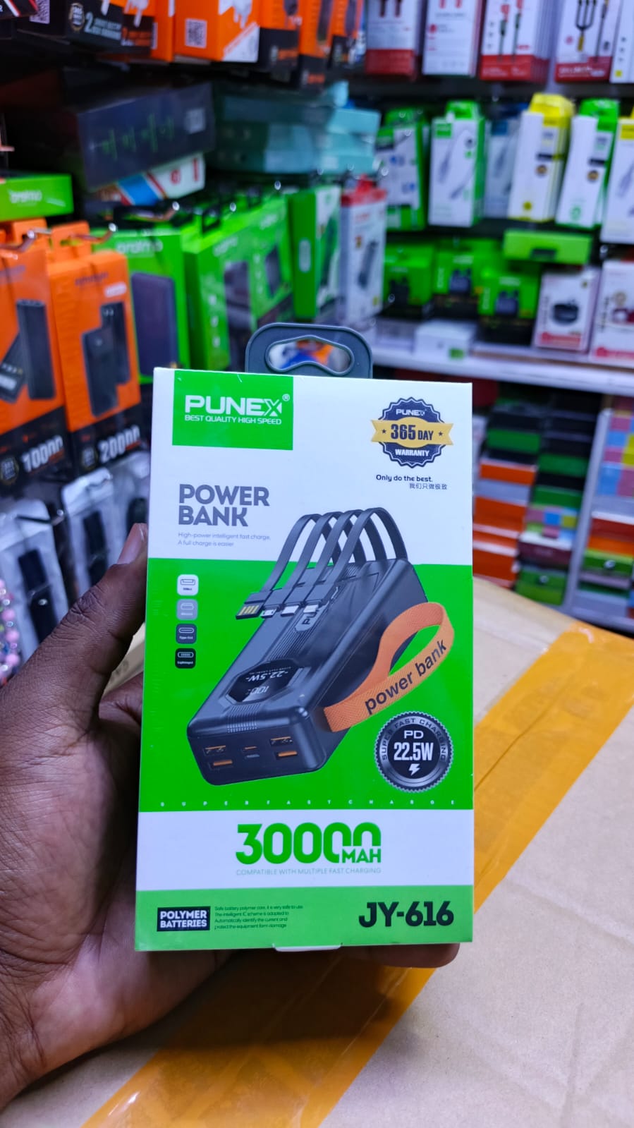 Punex 30,000mAh Power Bank – 22.5W Fast Charging High-Capacity Portable Charger
