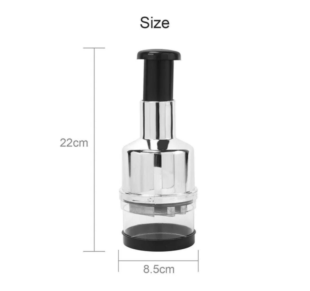 Manual Stainless Steel Garlic Press & Vegetable Chopper – Onion, Ginger, Chili Cutter