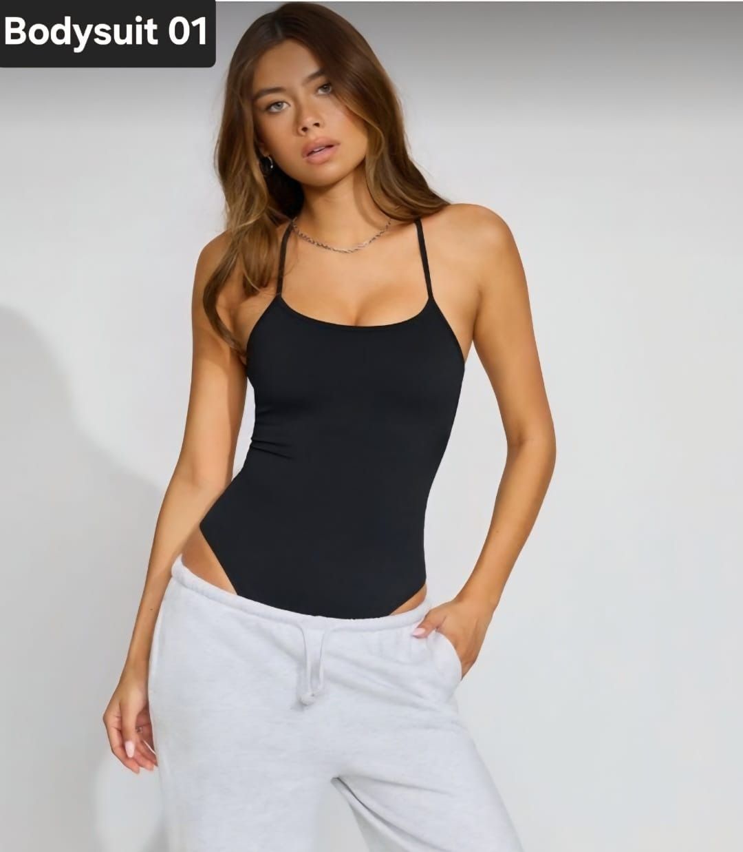 Women's Sexy Spaghetti Strap Bodysuit - Sleek Stretch Basic Camisole Top