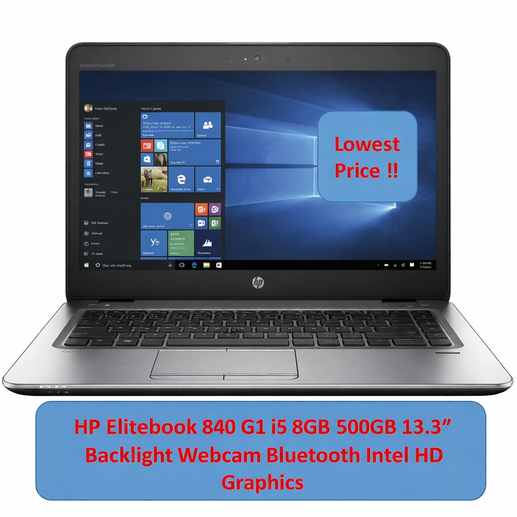 HP EliteBook 840 G1 Core i5 8GB RAM 500GB HDD 14” Refurbished Laptop Like New + 6 Months Warranty+FREE Mouse