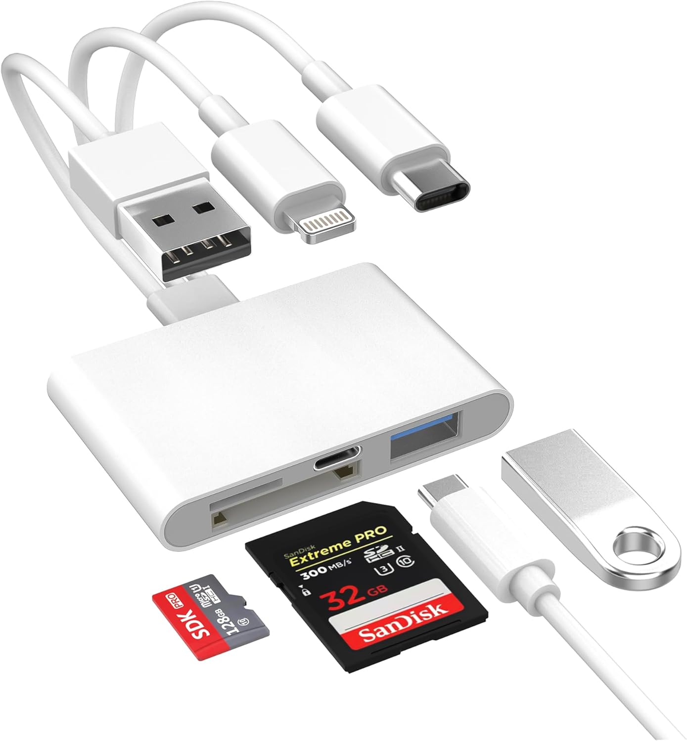 5 in 1 SD Card Reader, USB C Memory Card Adapter with SD/Micro SD/MS and Dual USB A Ports for iPhone iPad MacBook Android - Best for Kilimall