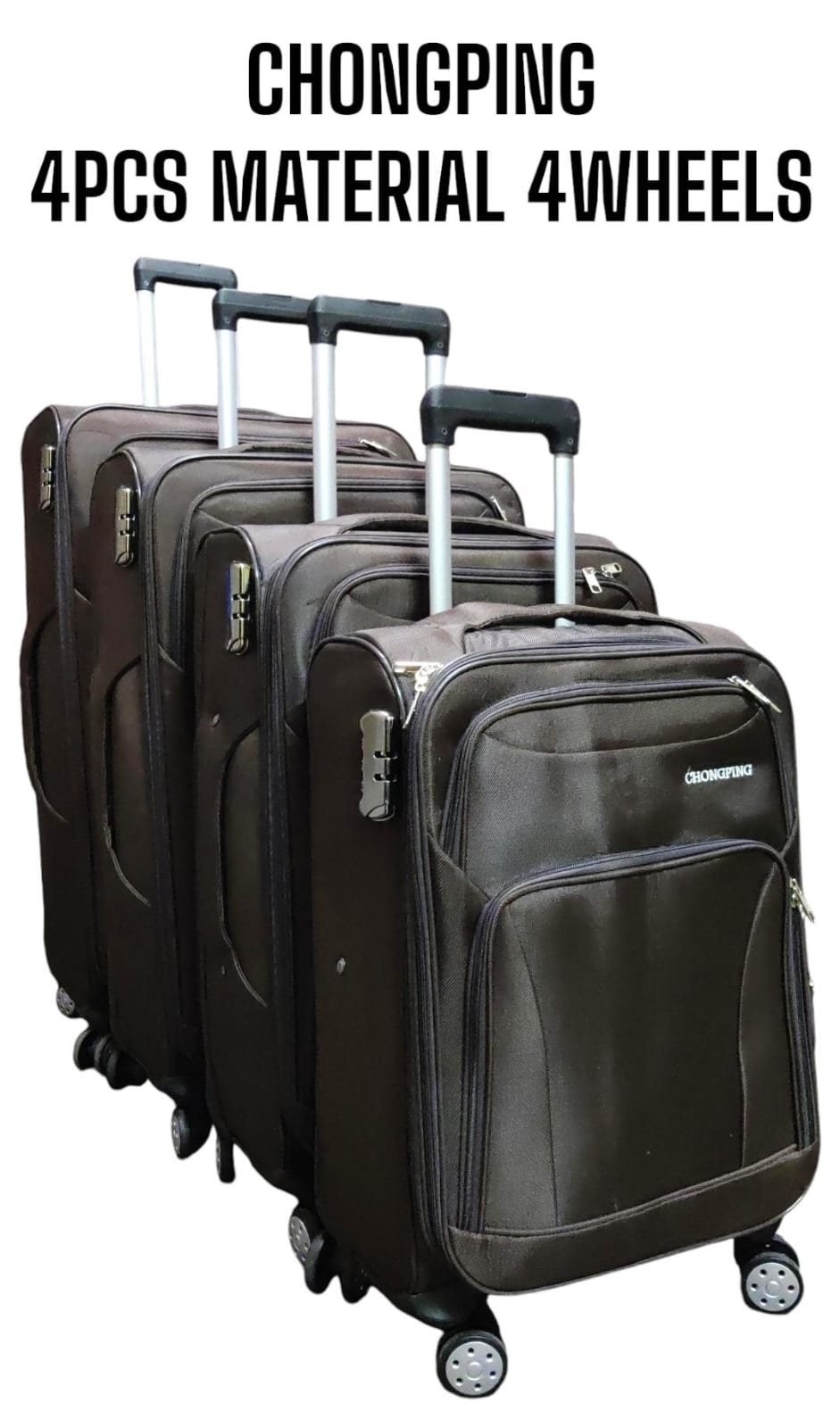 Chongping 4-Piece Soft-Shell Travel Suitcase Set – Smooth, Stylish & Easy to Move! 🧳
Travel effortlessly with this set of four Chongping soft-shell suitcases, designed for durability, convenience, an