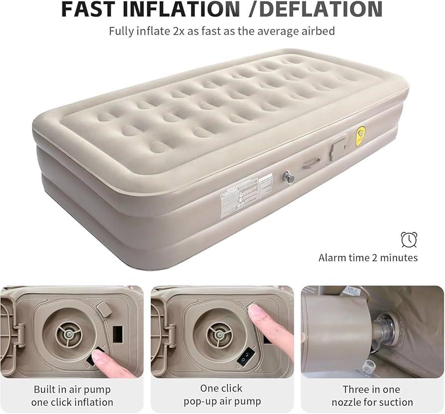 21-Holes Elevated Inflatable Airbed 🛏️✨
Sleep comfortably anywhere with this premium inflatable indoor/outdoor airbed — perfect for camping, guests, or travel! 🌙🏕️
🔹 Spacious Size (190×100×40cm) –