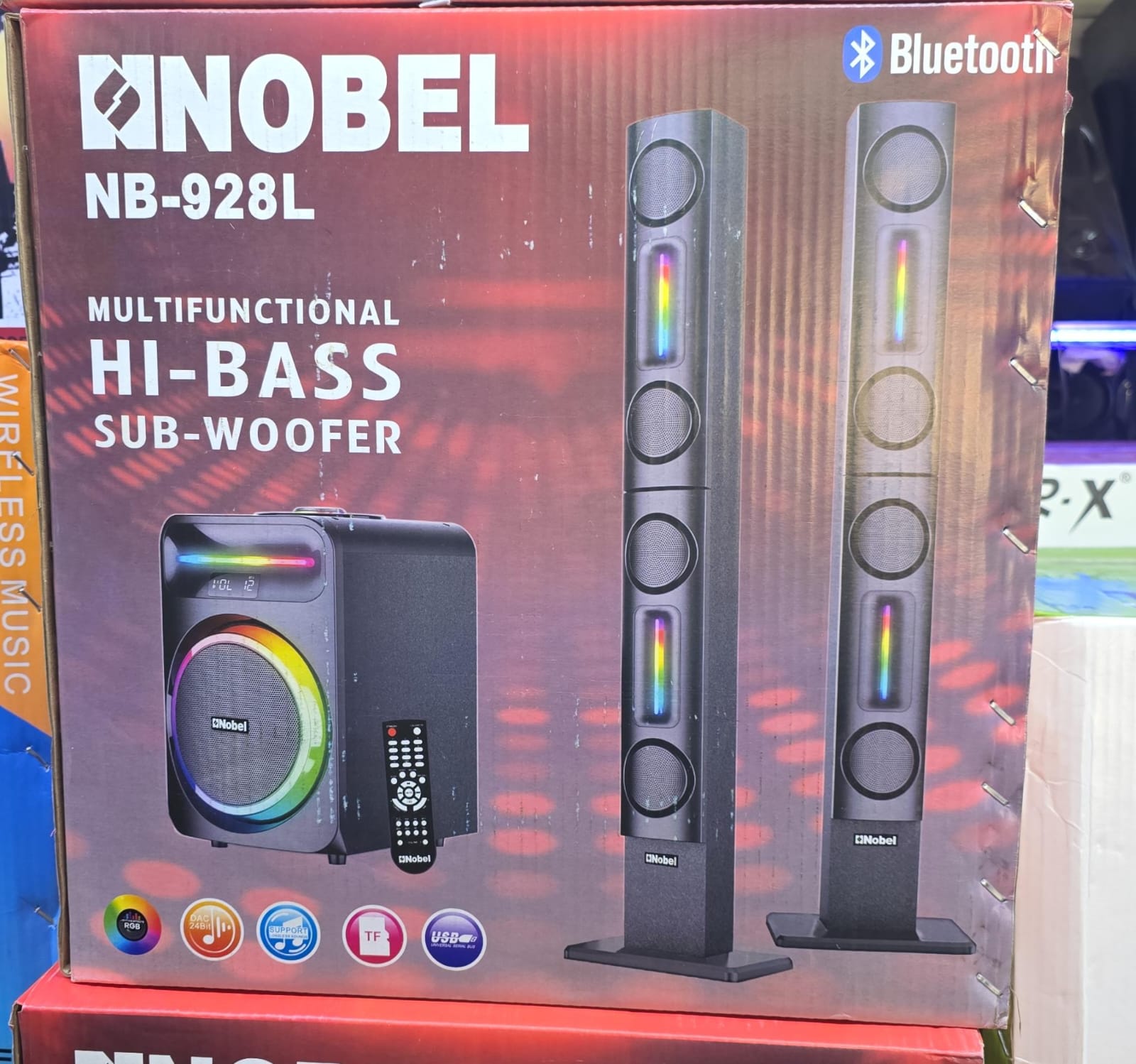 Nobel NB‑928L Hi‑Fi Tall Boy Multifunctional Subwoofer System – Big Sound for Every Beat! 🎶
Bring powerful, room‑filling audio to your home with the Nobel NB‑928L Hi‑Fi tall boy subwoofer system — pe