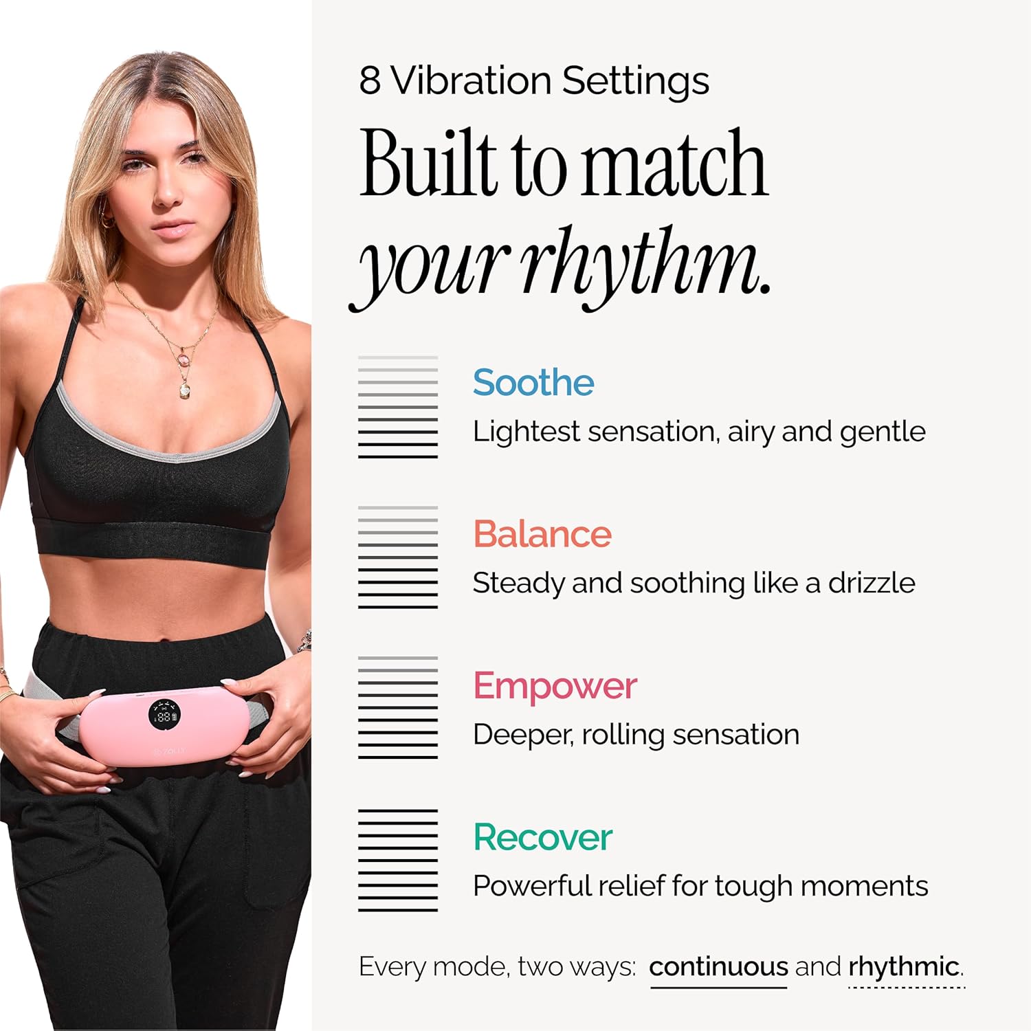 Menstrual Heating Pad for Period Cramps – Portable Heating Pad for Period Cramps Relief with Heat & Massage, Wearable Cordless Warmer for Pain Relief, Rechargeable & Wireless for Women