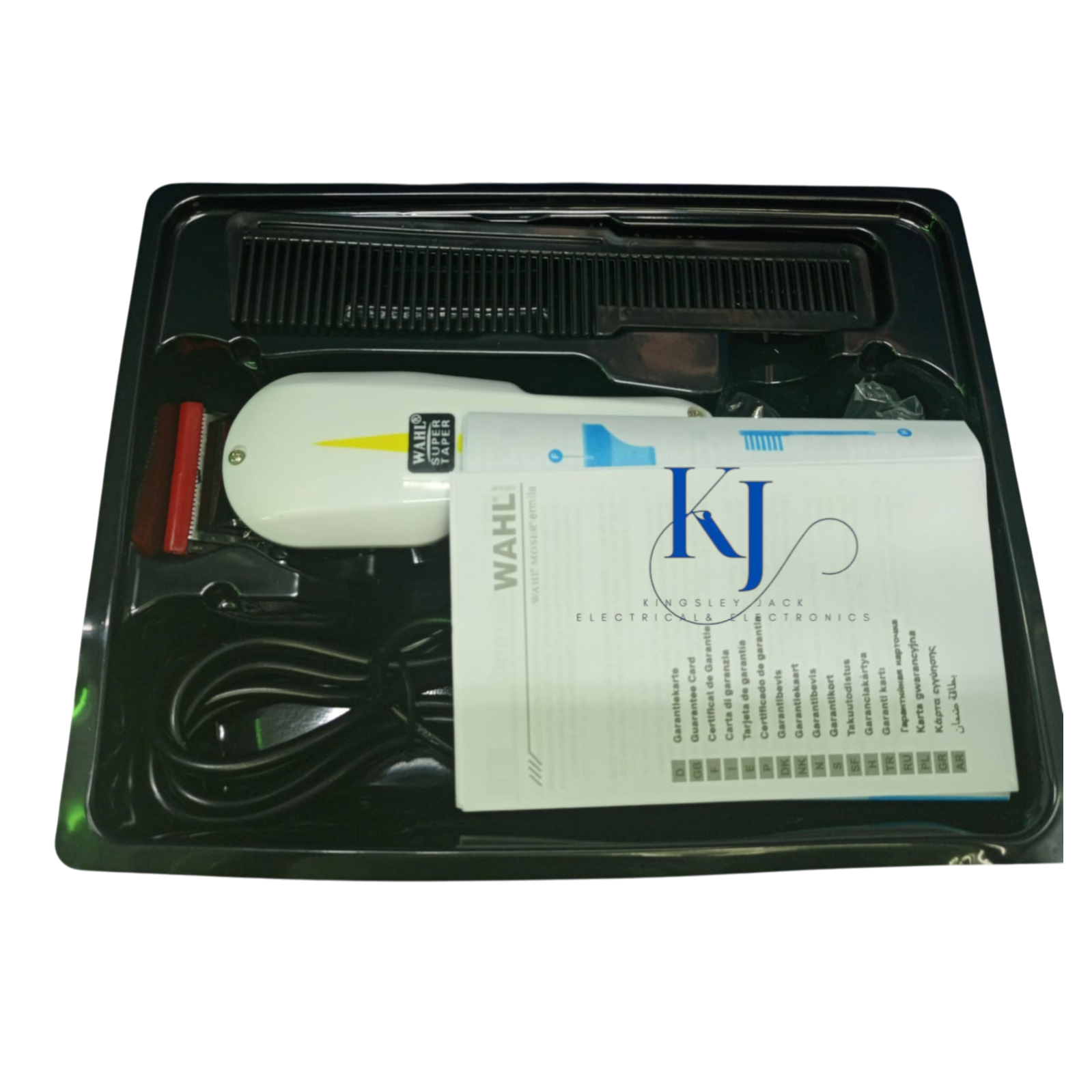 WAHL SUPER TAPER CLASSIC SERIES CORDED, ADJUSTABLE BLADES,RUST PROOF,HIGH PRECISION CHROME-PLATED BLADES,PROFFESIONAL V5000 VIBRATOR MOTOR FOR DURABILITY AND LONGEVITY.DESIGNED FOR ALL CLIPPER WORK.