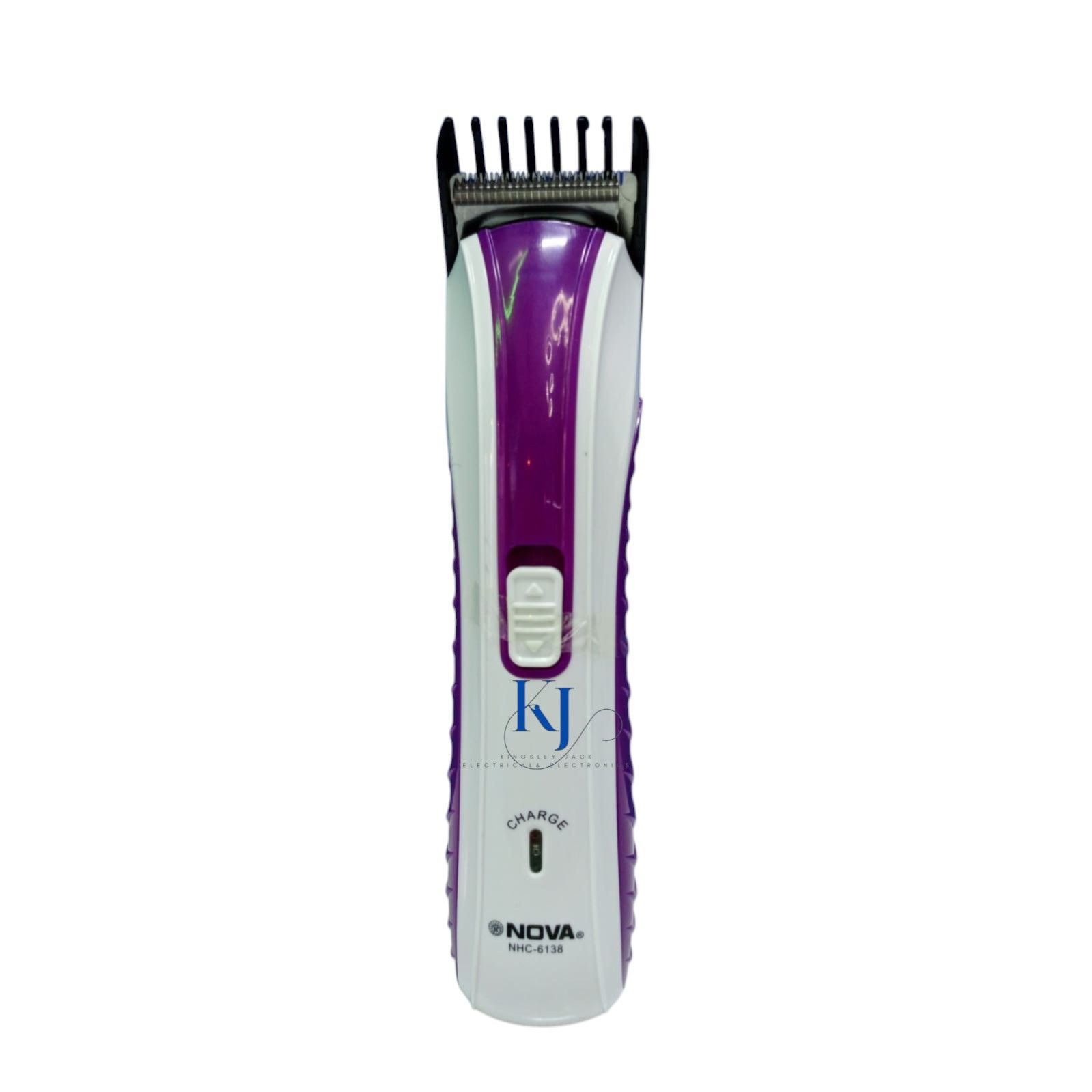 NOVA NHC-6138 PROFESSIONAL HAIR CLIPPER | ERGONOMICALLY SHAPED BODY | STAINLESS STEEL BLADE | POWERFUL MOTOR | VARIABLE CUTTING LENGTHS | PRECISION CUTTING BLADES