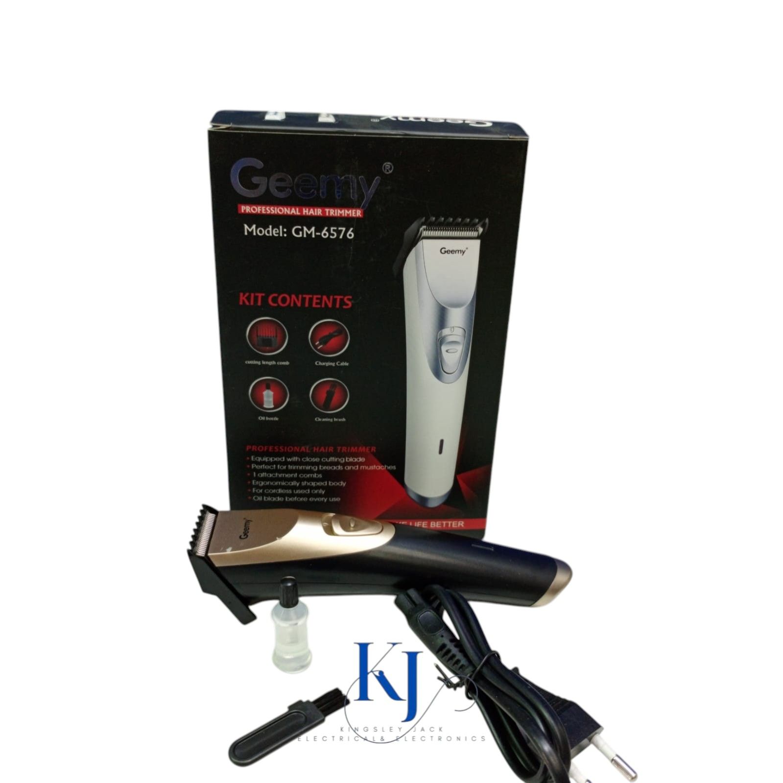 GEEMY GM-6576 PROFESSIONAL HAIR TRIMMER | EQUIPED WITH CLOSE CUTTING BLADE | PERFECT FOR TRIMMING BEARDS AND MUSTACHES | EGORNOMICALLY SHAPED BODY