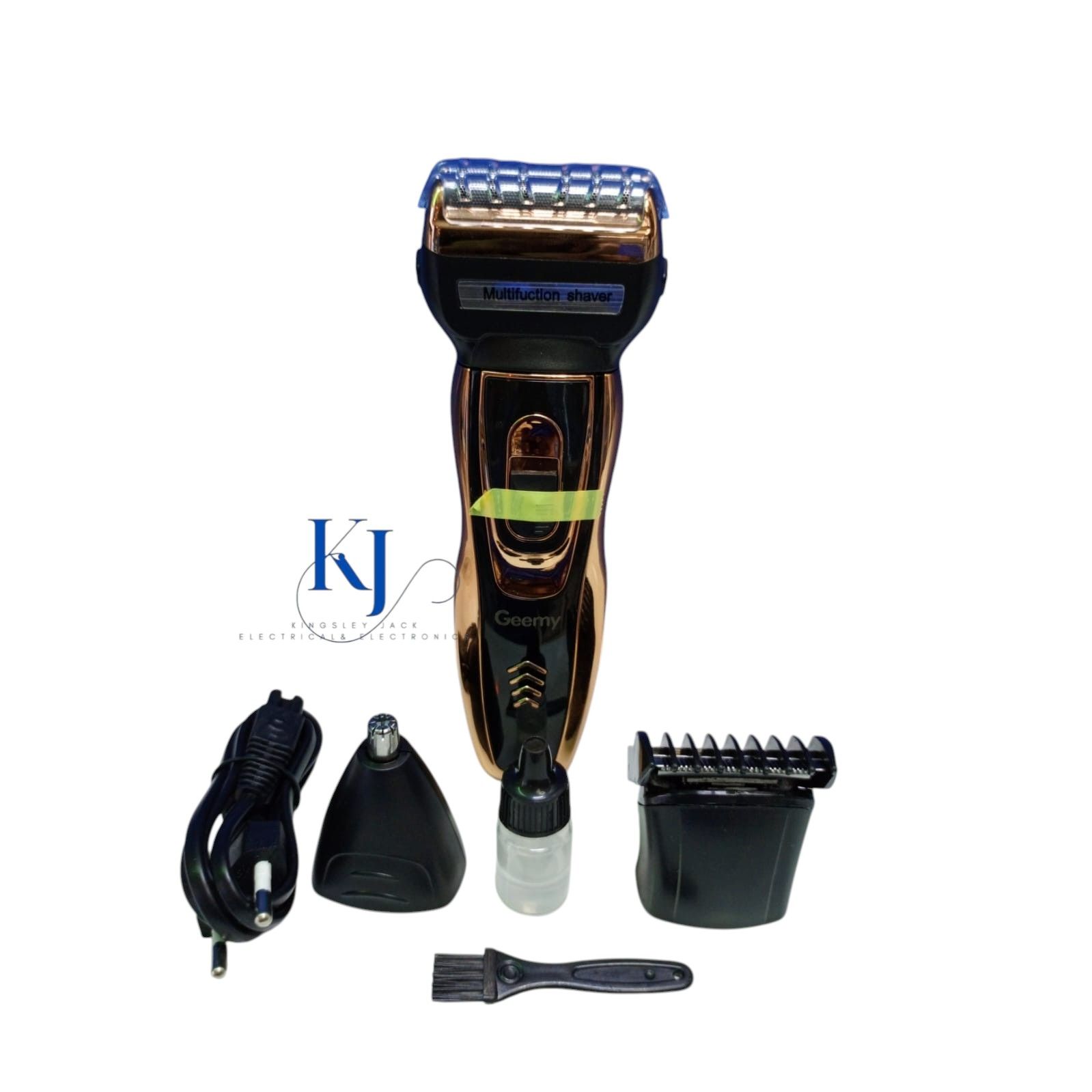 GEEMY GM-595 3 IN 1 PROFESSSIONAL SHAVER AND TRIMMER SET | HAIR CLIPPER | SHAVER | NOSE TRIMMER | SILVER PD ALLOY MOTOR OF HIGH ROTATIONAL SPEED  | RECHARGEABLE