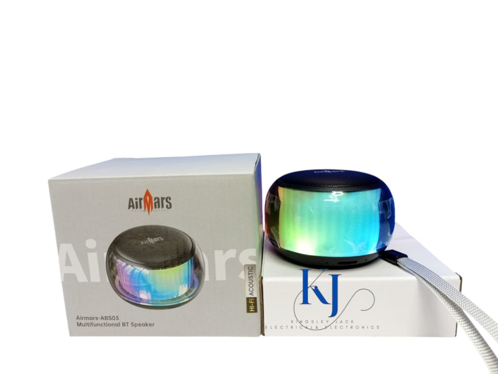 AIRMARS-ABS03 MULTI-FUNCTIONAL BT SPEAKER V5.3 | HI-FI ACOUSTICS | RGB COLORFUL LIGHT EFFECT | MEMORY CARD PLAYBACK | SUPER LONG ENDURANCE | MEGA BASS