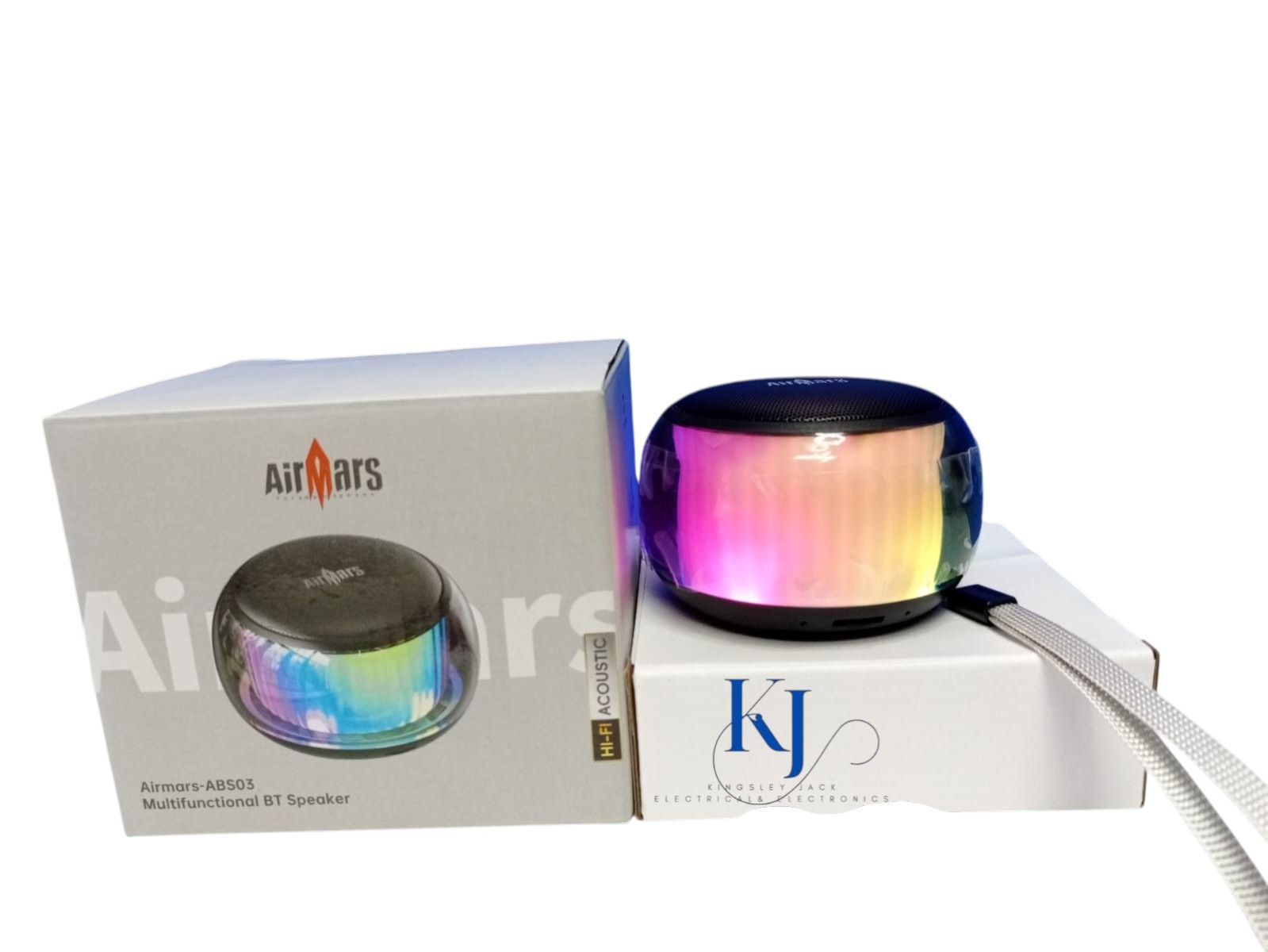 AIRMARS-ABS03 MULTI-FUNCTIONAL BT SPEAKER V5.3 | HI-FI ACOUSTICS | RGB COLORFUL LIGHT EFFECT | MEMORY CARD PLAYBACK | SUPER LONG ENDURANCE | MEGA BASS