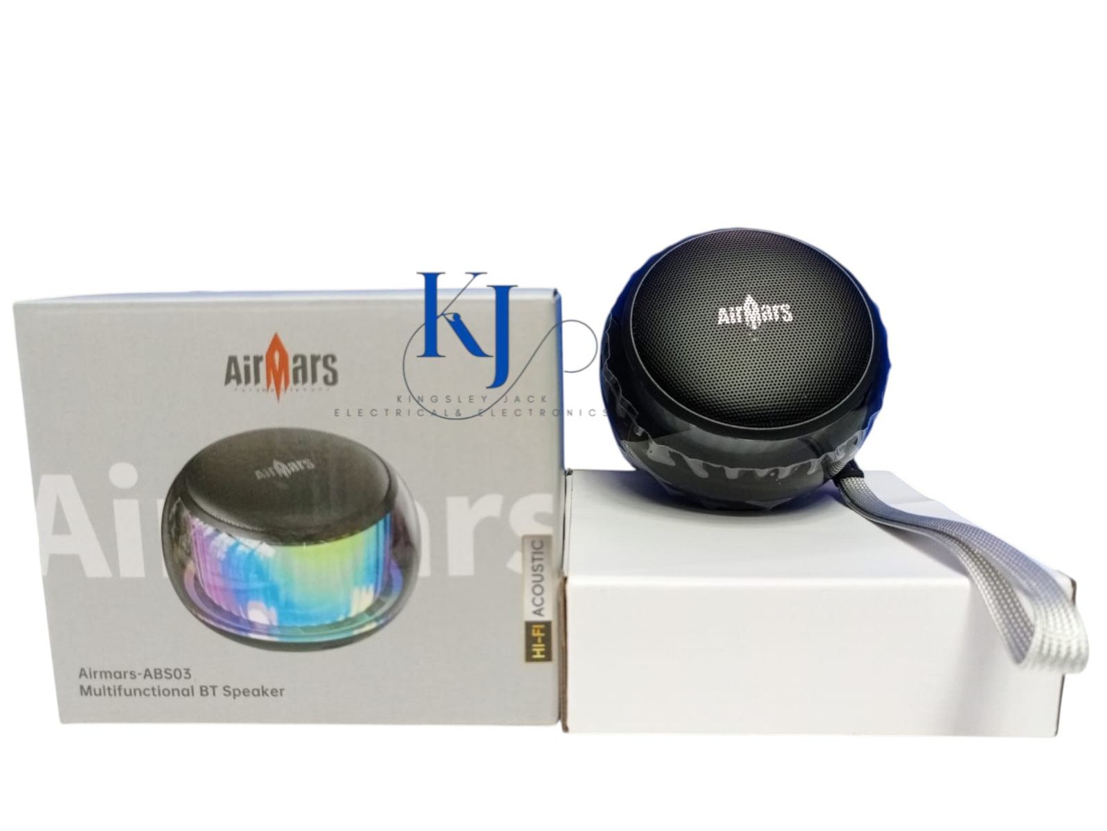 AIRMARS-ABS03 MULTI-FUNCTIONAL BT SPEAKER V5.3 | HI-FI ACOUSTICS | RGB COLORFUL LIGHT EFFECT | MEMORY CARD PLAYBACK | SUPER LONG ENDURANCE | MEGA BASS