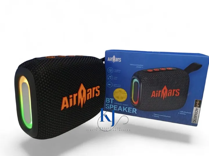 AIRMARS-ABS01 BT SPEAKER V5.3 | COLORFUL LIGHTING | SUPER LONG ENDURANCE | MEGA BASS | WIRELESS CONNECTION | MEMORY CARD PLAYBACK | USB PLAY BACK | HI-FI ACOUSTIC