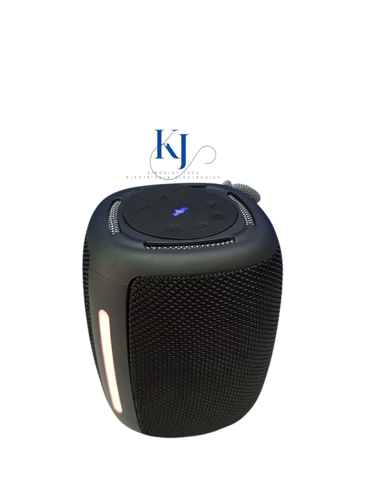 AIRMARS-ABS05 PORTABLE BT SPEAKER V5.3 | SHOCKING BASS  | LONG LASTING BATTERY LIFE | 360º SURROUND SOUND | RGB COLORFUL LIGHT EFFECT | USB SUPPORT | RADIO | 1800 MAH BATTERY | UPTO 14 HOURS PLAY TIME