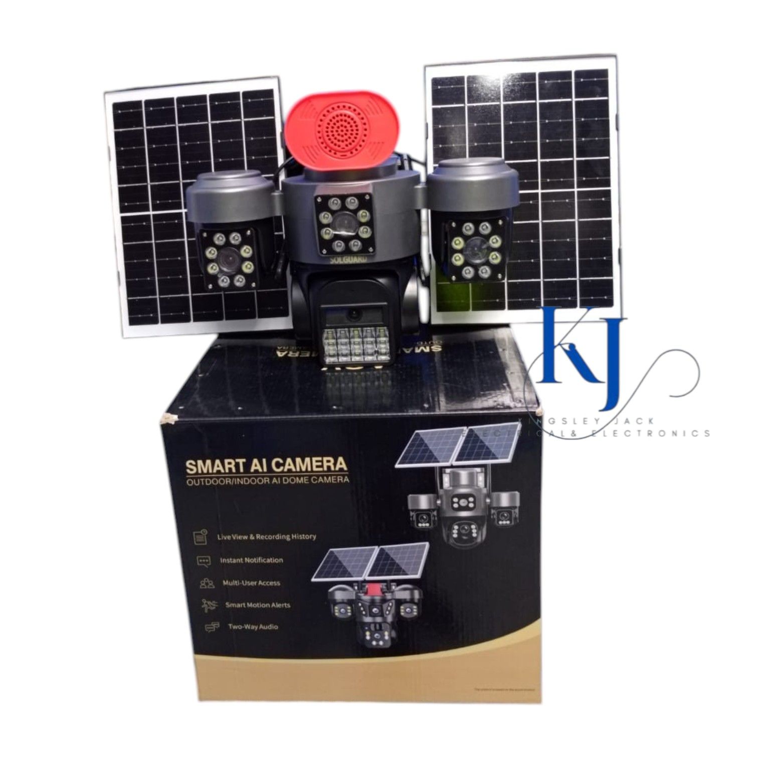 SMART AI SOLAR 4G PTZ CAMERA DUAL PANEL | OUTDOOR WIRELESS CCTV  SMART ALARM, MOTION DETECTION, NIGHT VISION & 2-WAY AUDIO