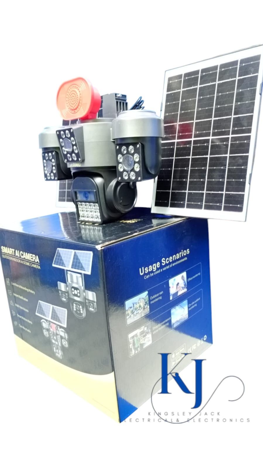 SMART AI SOLAR 4G PTZ CAMERA DUAL PANEL | OUTDOOR WIRELESS CCTV  SMART ALARM, MOTION DETECTION, NIGHT VISION & 2-WAY AUDIO