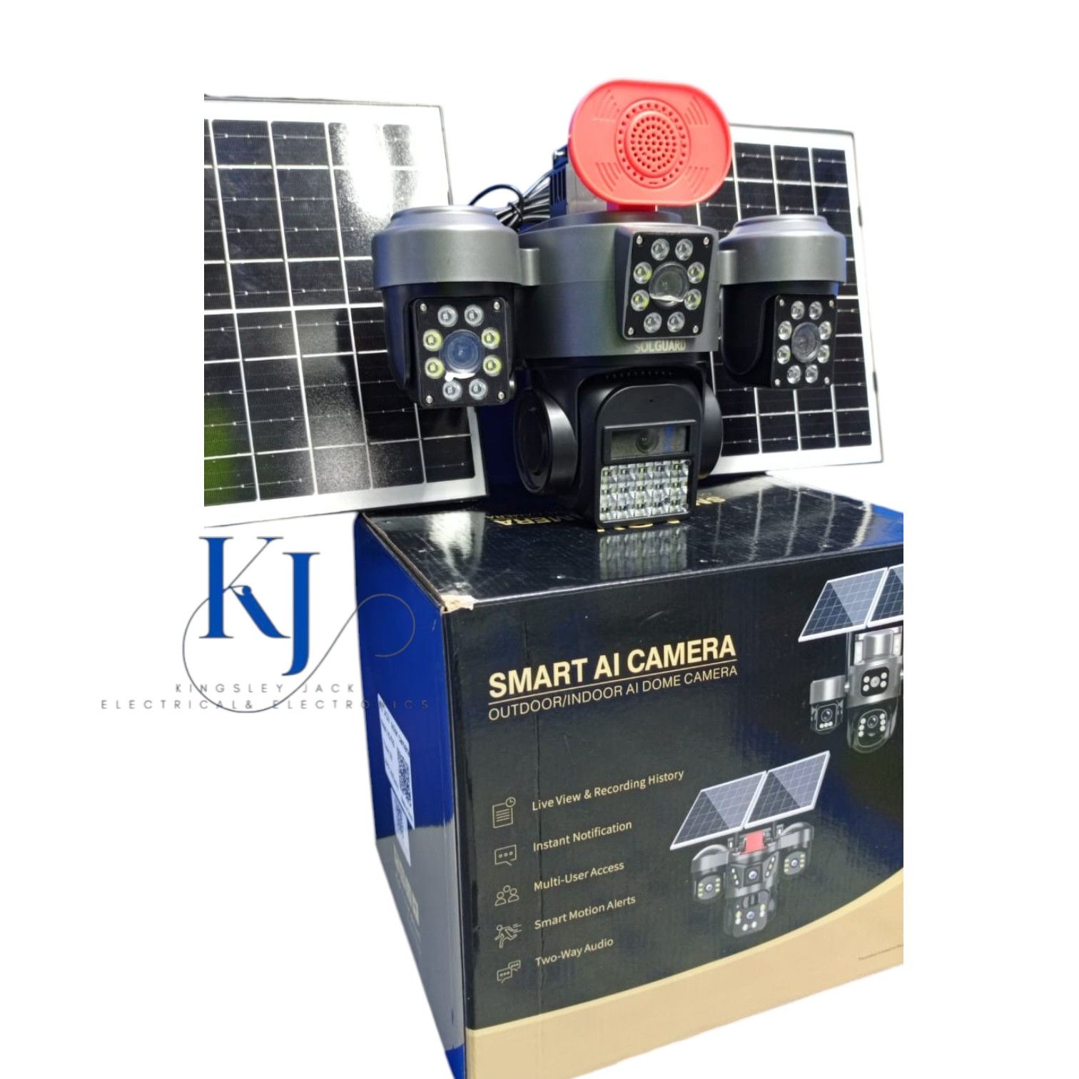 SMART AI SOLAR 4G PTZ CAMERA DUAL PANEL | OUTDOOR WIRELESS CCTV  SMART ALARM, MOTION DETECTION, NIGHT VISION & 2-WAY AUDIO