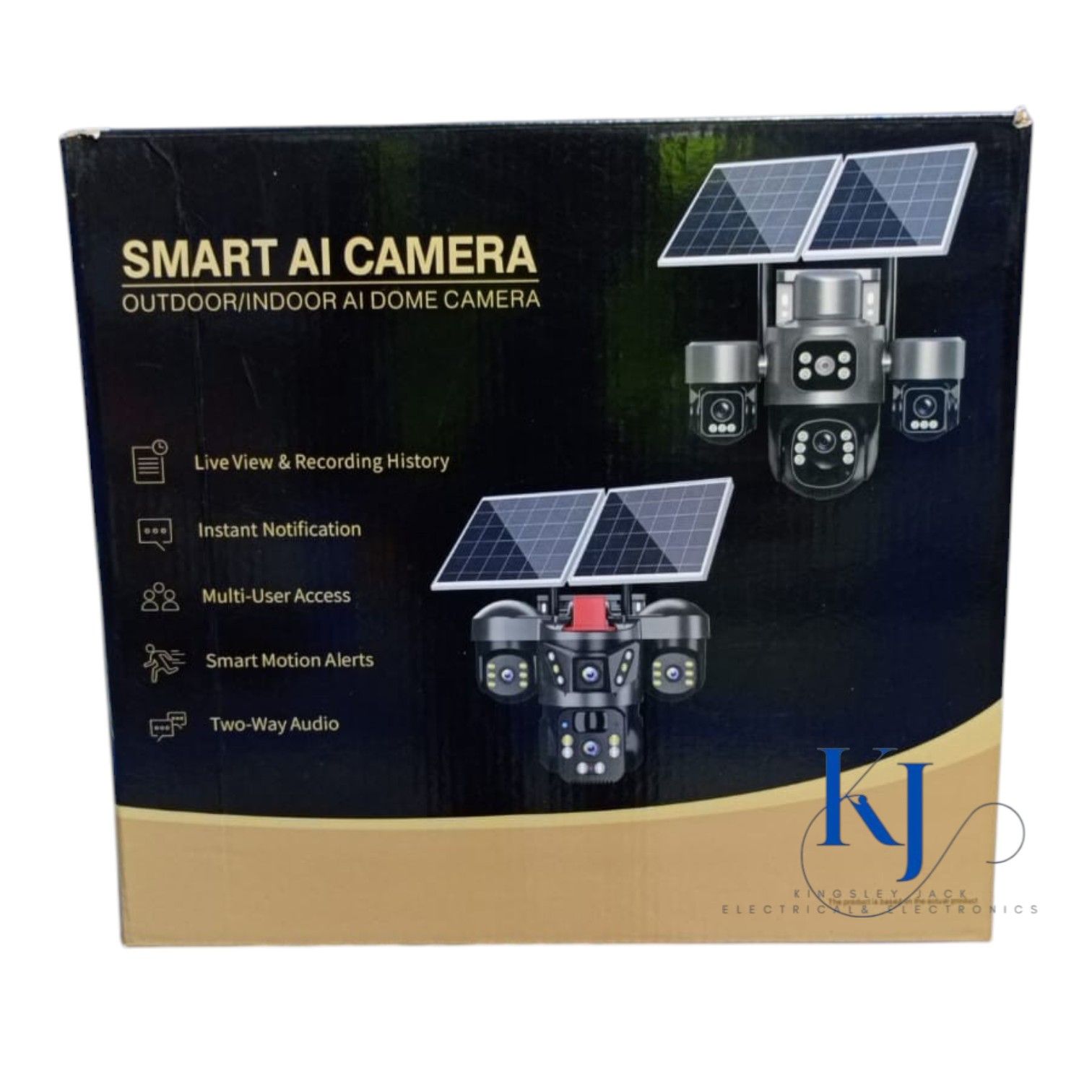 SMART AI SOLAR 4G PTZ CAMERA DUAL PANEL | OUTDOOR WIRELESS CCTV  SMART ALARM, MOTION DETECTION, NIGHT VISION & 2-WAY AUDIO
