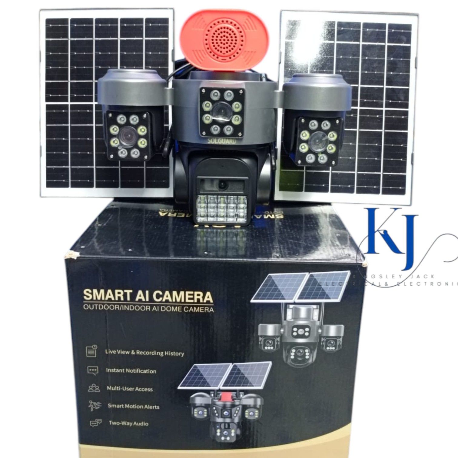 SMART AI SOLAR 4G PTZ CAMERA DUAL PANEL | OUTDOOR WIRELESS CCTV  SMART ALARM, MOTION DETECTION, NIGHT VISION & 2-WAY AUDIO