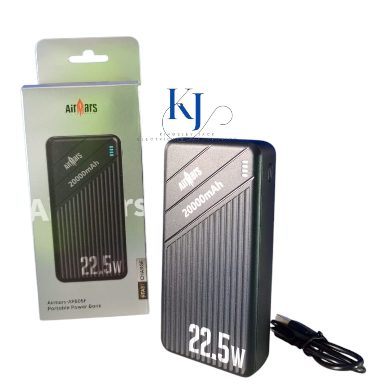 ORIGINAL AIRMARS APB05F 20000MAH POWER BANK 22.5W FAST CHARGING PORTABLE CHARGER WITH USB TYPE C OUTPUT