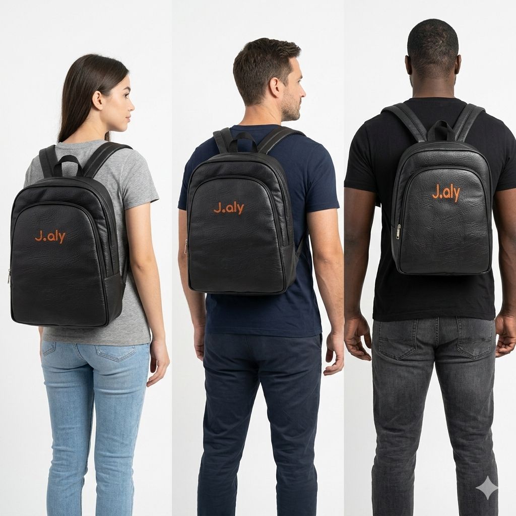 J.Aly Premium Textured Laptop Backpack – Durable Black Everyday Bag