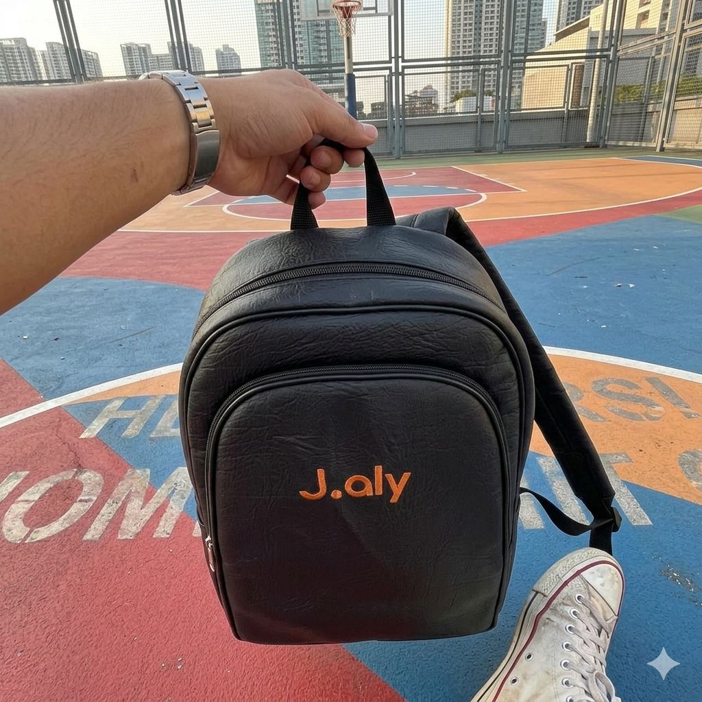 J.Aly Premium Textured Laptop Backpack – Durable Black Everyday Bag