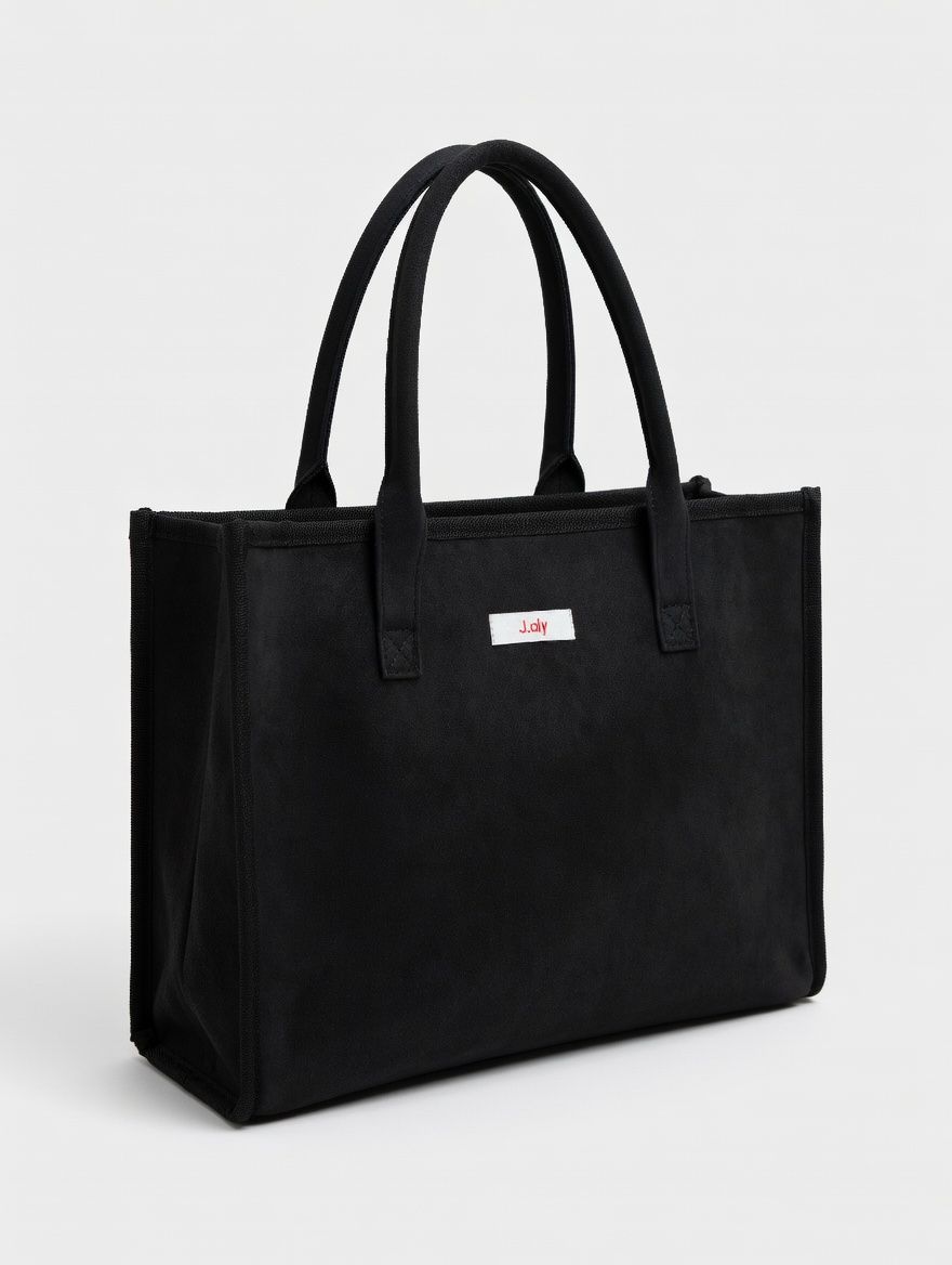 JALY Minimalist Canvas Tote Bag - Essential Black
