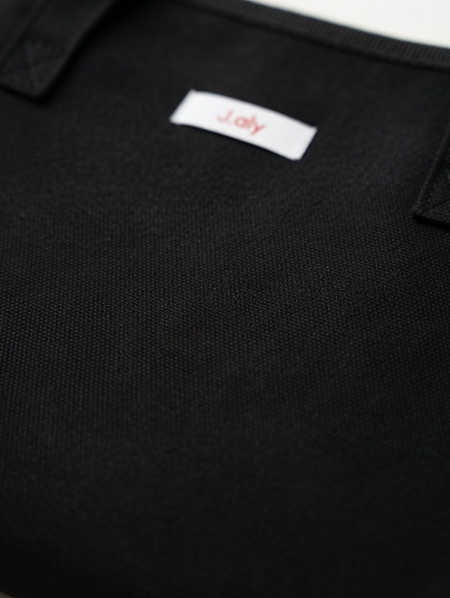 JALY Minimalist Canvas Tote Bag - Essential Black