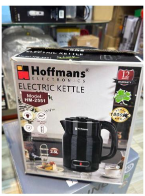 Hoffmans HM2551 2.5L Electric Kettle - Black Multi-Functional Electric Water & Milk Boiling Kettle Percolator  with a large capacity designed for fast heating and versatile use,