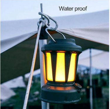 Portable Solar-Rechargeable LED Camping  Lantern  Portable Green LED Lantern with Handle for Outdoor & Emergency Use