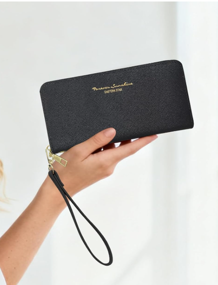 Womens Wallet, PU Leather Ladies Wallets Credit Card Holder for Women and Girls, Fashion Women's Wallets Long Wallet with Zipper for Travelling, Walking, Dating, Shopping