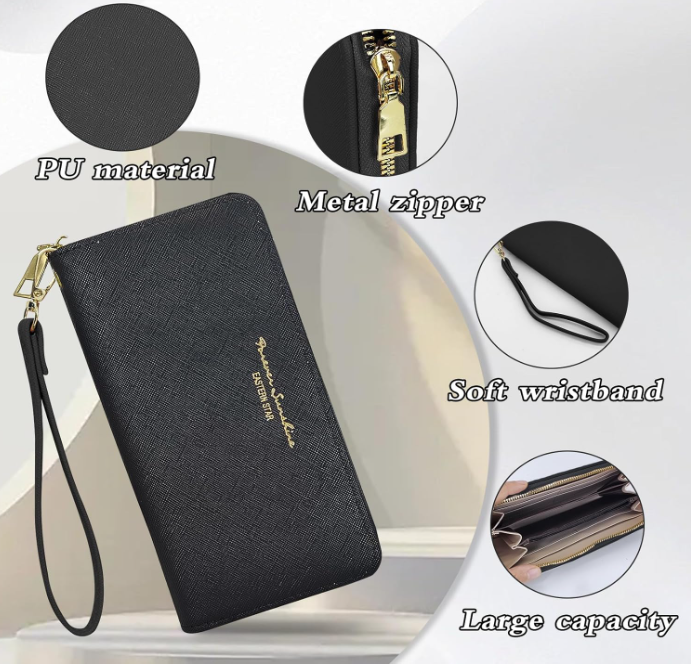 Womens Wallet, PU Leather Ladies Wallets Credit Card Holder for Women and Girls, Fashion Women's Wallets Long Wallet with Zipper for Travelling, Walking, Dating, Shopping
