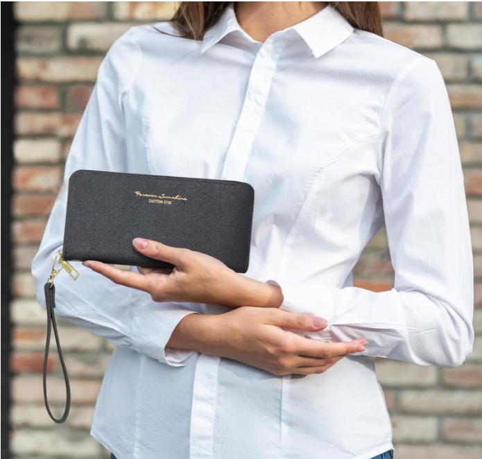 Womens Wallet, PU Leather Ladies Wallets Credit Card Holder for Women and Girls, Fashion Women's Wallets Long Wallet with Zipper for Travelling, Walking, Dating, Shopping