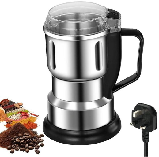 Hoffmans HM-8012 Electric Coffee Grinder & Dry Mill 300W 8-Blade Stainless Steel - Silver
