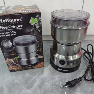 Hoffmans HM-8012 Electric Coffee Grinder & Dry Mill 300W 8-Blade Stainless Steel - Silver