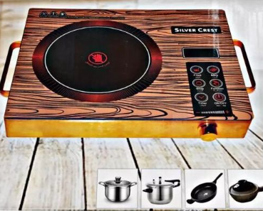 Hoffmans HM-8090 Infrared Cooker 2200W Portable Electric Stove – Black/Wood Grain