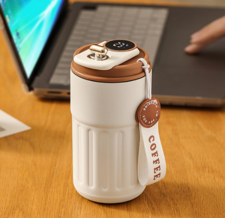 450ml Smart LED Temperature Display Coffee Mug - 316 Stainless Steel Vacuum Insulated Travel Thermos
